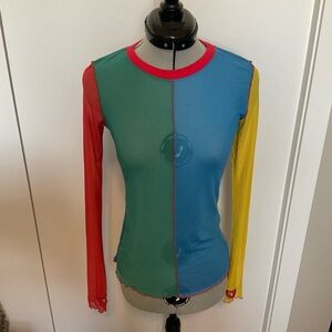 current mood colourblock mesh top size s